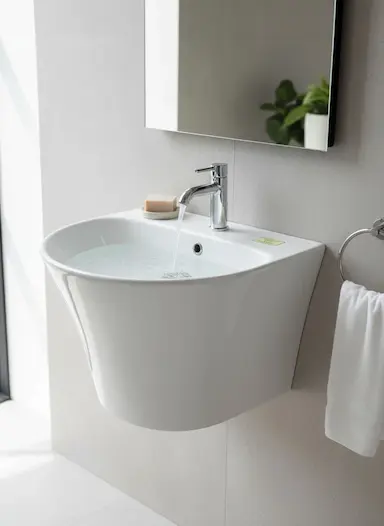 Раковина для ванной, Круглая форма, Материал: Керамика, Размер: 55 x 44 см