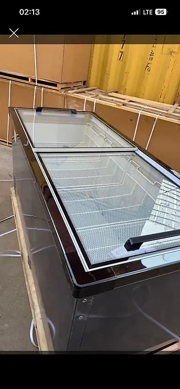 Морозильный бонет/островная витрина с раздвижными стеклянными