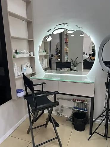 Профессиональный визжаний столик с подсветкой - Зеркало круглой