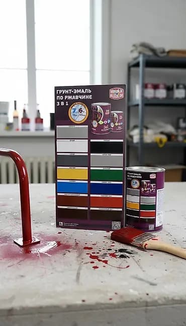 Краски и эмали 3В1 антикоррозионные по металлу для наружных и