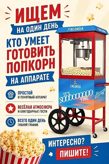 Подработка на 3 часа. 27 июня с 17:00 до 20:00 ч: требуется человек