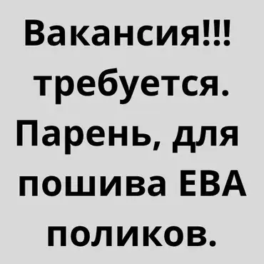 Жумушчу керек, Айлык, Төлөм Бир айда эки жолу, Тажрыйбасыз, Расмий жумушка орноштуруу