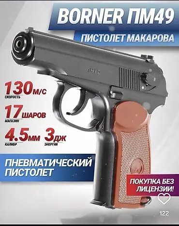 Borner ПМ49 — пневматический газобаллонный пистолет по мотивам ПМ
