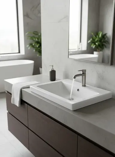 Раковина для ванной, Квадратная форма, Материал: Керамика, Размер: 65 x 46 см