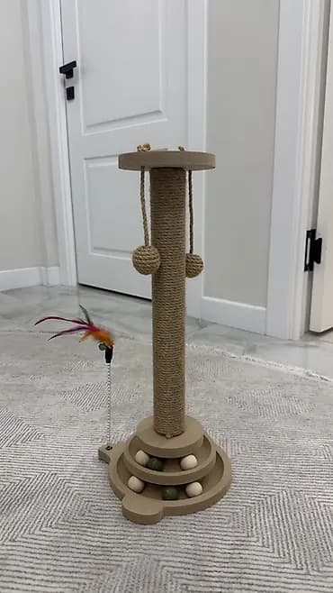 Новая игровая когтеточка для кошек 3-в-1 - Вертикальная стойка, туго