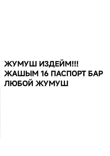 Услуга: поиск работы. Текст на изображении (киргизский): «Жумуш