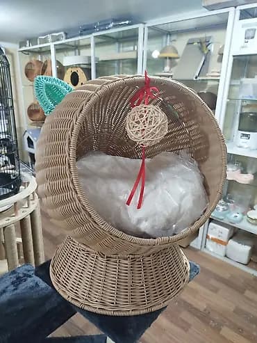 Плетёная лежанка-домик для кошек с подставкой - Материал