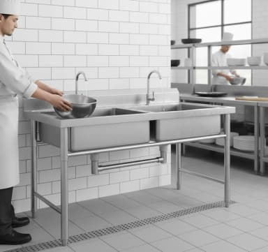 Кухонная мойка, Накладной способ установки, Квадрат форма, Размер: 120 x 60 см