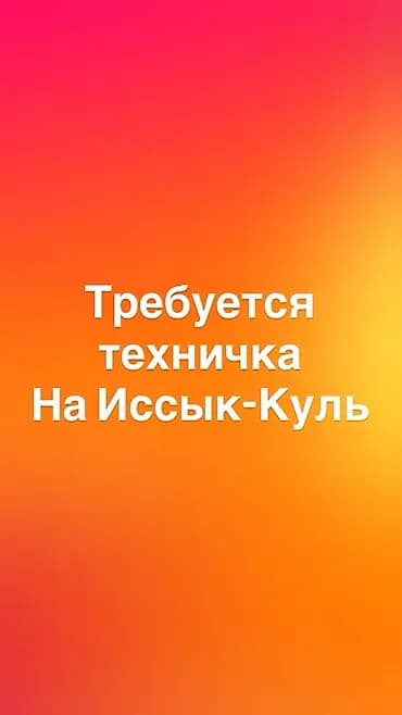 Вакансия: техничка (уборщица) на Иссык-Куль
Оплата каждый день