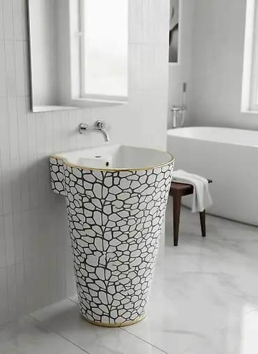 Раковина для ванной, Круглая форма, Материал: Керамика, Размер: 47 x 54 см