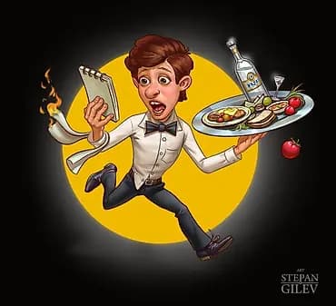 Талап кылынат Официант Тажрыйбасыз, Төлөм: Сааттык