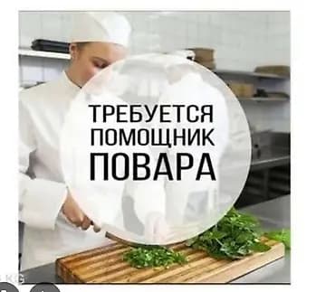 Требуется Помощник повара : Универсал, Европейская кухня, Менее года опыта