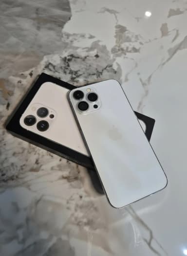 IPhone 13 Pro Max, Б/у, 256 ГБ, Серебристый, Защитное стекло, Чехол, Коробка, 86 %