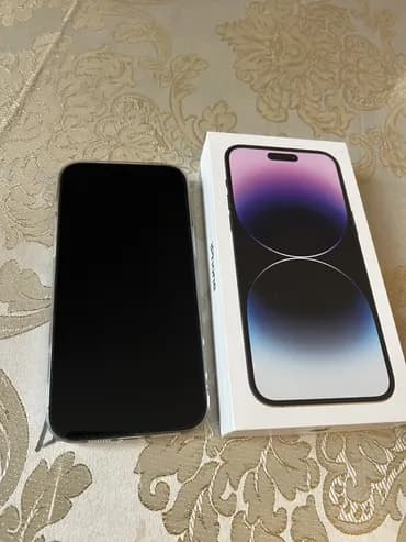 IPhone 14 Pro Max, Б/у, 256 ГБ, Deep Purple, Зарядное устройство, Чехол, Кабель, 85 %