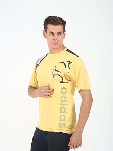 Мужская футболка, Все размеры, Adidas, Новый, цвет - Желтый, Платная доставка at lalafo.kg Мужская футболка, Все размеры, Adidas, Новый, цвет - Желтый, Платная доставка