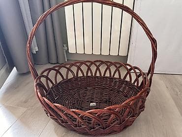 Плетёные корзины с ручкой — набор из 3 штук 1) Круглая корзина из at lalafo.kg Плетёные корзины с ручкой — набор из 3 штук 1) Круглая корзина из
