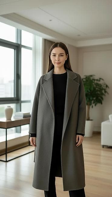 Пальто, Халат, Осень-весна, Кашемир, Длинная модель, С поясом, Без подкладки, M at lalafo.kg Пальто, Халат, Осень-весна, Кашемир, Длинная модель, С поясом, Без подкладки, M