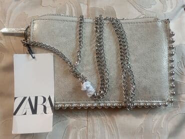 Клатч Zara,новый,серебро at lalafo.kg Клатч Zara,новый,серебро