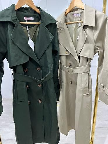 Плащ, Тренчкот, Двубортная модель, Все размеры at lalafo.kg Плащ, Тренчкот, Двубортная модель, Все размеры