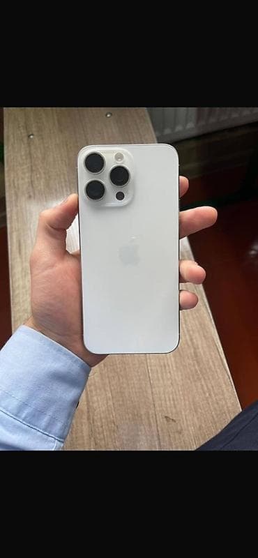 IPhone 15 Pro Max, Б/у, 512 ГБ, Белый, Кабель, 85 % at lalafo.kg IPhone 15 Pro Max, Б/у, 512 ГБ, Белый, Кабель, 85 %