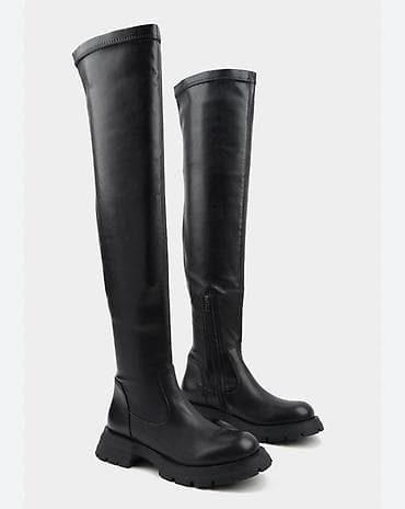 Высокие женские сапоги-чулки выше колена, черные Деми Размер 40 at lalafo.kg Высокие женские сапоги-чулки выше колена, черные Деми Размер 40