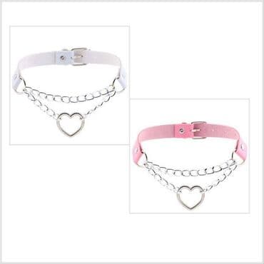 Чокер Ч с сердечком, регулируемое ожерелье украшение, кожаное at lalafo.kg Чокер Ч с сердечком, регулируемое ожерелье украшение, кожаное