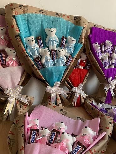 LED гирляндалар: Букет из мишек+шоколадки оригинальный подарок, будет выделяться lalafo.kg да — 2 LED гирляндалар: Букет из мишек+шоколадки оригинальный подарок, будет выделяться — 2