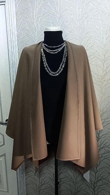 Пончо, Классика, Осень-весна, Ассиметричная модель at lalafo.kg Пончо, Классика, Осень-весна, Ассиметричная модель