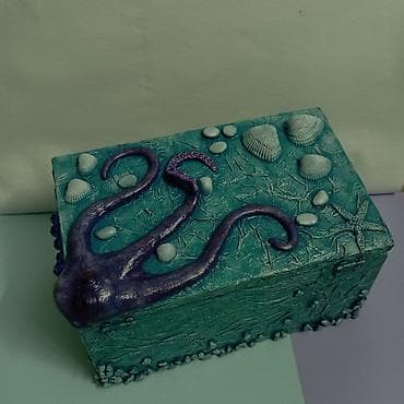 Шкатулка ручной работы с осьминогом 🐙 Материал: картон, настоящие at lalafo.kg — 3 Шкатулка ручной работы с осьминогом 🐙 Материал: картон, настоящие — 3