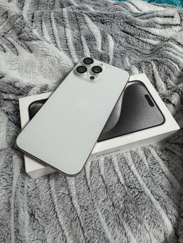 IPhone 15 Pro Max, Новый, 256 ГБ, White Titanium, Чехол, Коробка, 87 % at lalafo.kg IPhone 15 Pro Max, Новый, 256 ГБ, White Titanium, Чехол, Коробка, 87 %
