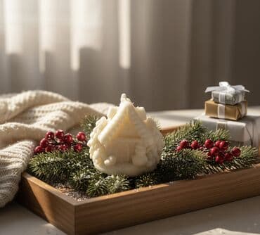 Ароматическая свеча «Зимний домик» - Форма: объёмный домик с at lalafo.kg Ароматическая свеча «Зимний домик» - Форма: объёмный домик с