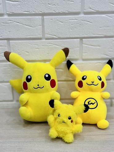 Мягкие игрушки Пикачу (набор из 3 штук). Цена за все. Самовывоз at lalafo.kg Мягкие игрушки Пикачу (набор из 3 штук). Цена за все. Самовывоз