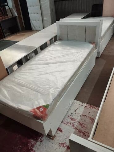 Односпальная кровать, Новый, С мягким изголовьем, длина - 205 см at lalafo.kg Односпальная кровать, Новый, С мягким изголовьем, длина - 205 см