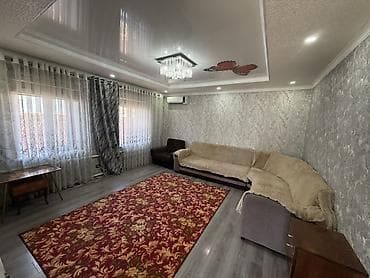 Просторный дом с современным интерьером - Светлая гостиная с большим at lalafo.kg Просторный дом с современным интерьером - Светлая гостиная с большим