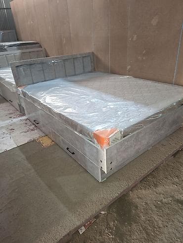 Двуспальная кровать, Новый, С мягким изголовьем, длина - 200 см at lalafo.kg Двуспальная кровать, Новый, С мягким изголовьем, длина - 200 см