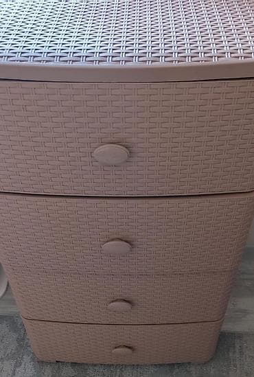 Комод для одежды, Без зеркала, Пластик, цвет - Розовый at lalafo.kg Комод для одежды, Без зеркала, Пластик, цвет - Розовый