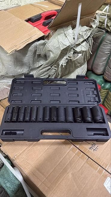 Набор ударных глубоких торцевых головок в кейсе. Ударные головки 13пс at lalafo.kg Набор ударных глубоких торцевых головок в кейсе. Ударные головки 13пс