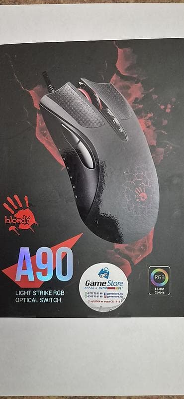 Игровая мышь Bloody A90. б/у количество 7 штук. цена 300 сом. - Тип at lalafo.kg Игровая мышь Bloody A90. б/у количество 7 штук. цена 300 сом. - Тип