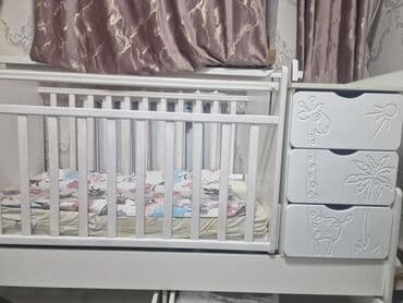 Детская кровать трансформер, Б/у, Другой тип, цвет - Белый at lalafo.kg Детская кровать трансформер, Б/у, Другой тип, цвет - Белый