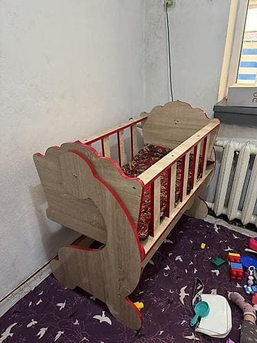 Люлька, Б/у, Качалка, ДСП, цвет - Бежевый, Самовывоз, Платная доставка at lalafo.kg Люлька, Б/у, Качалка, ДСП, цвет - Бежевый, Самовывоз, Платная доставка