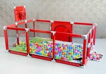 Детский игровой манеж‑сухой бассейн с мячиками - Просторный at lalafo.kg Детский игровой манеж‑сухой бассейн с мячиками - Просторный