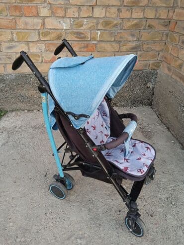 Коляска, цвет - Голубой, Б/у at lalafo.kg Коляска, цвет - Голубой, Б/у