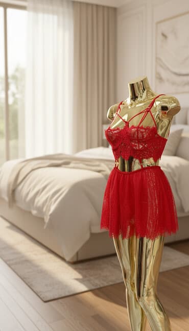 Комплект, Пеньюар, С кружевом at lalafo.kg Комплект, Пеньюар, С кружевом