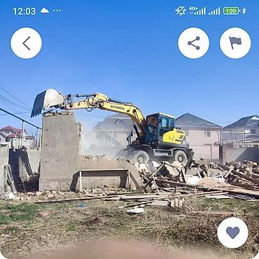 Услуги сноса и демонтажа построек спецтехникой Hyundai - at lalafo.kg Услуги сноса и демонтажа построек спецтехникой Hyundai -