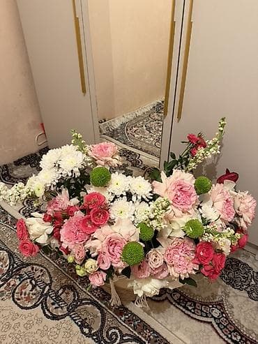 Бонбоньерки: Большая цветочная композиция в декоративной корзине - Пышный at lalafo.kg — 3 Бонбоньерки: Большая цветочная композиция в декоративной корзине - Пышный — 3