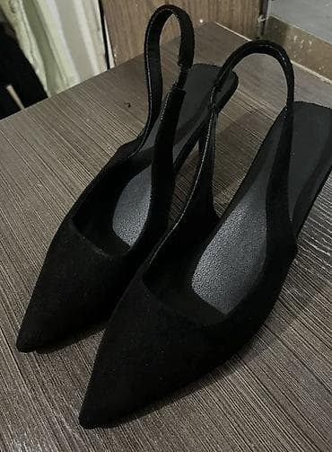 Женские туфли-лодочки с открытой пяткой (slingback) - Цвет: черный - at lalafo.kg Женские туфли-лодочки с открытой пяткой (slingback) - Цвет: черный -