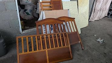 Бала үчүн комод: Детская деревянная кроватка с матрасом (разборная) - Материал: массив lalafo.kg да — 2 Бала үчүн комод: Детская деревянная кроватка с матрасом (разборная) - Материал: массив — 2