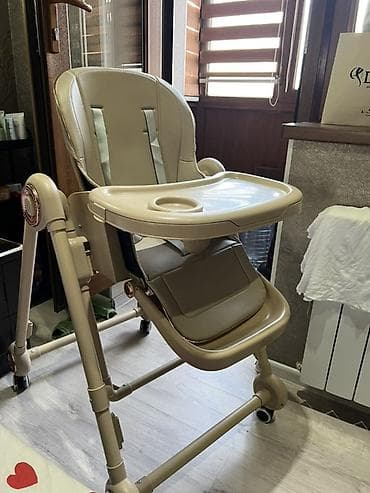 Детский стульчик для кормления, бежевый - Комфортное мягкое сиденье с at lalafo.kg Детский стульчик для кормления, бежевый - Комфортное мягкое сиденье с