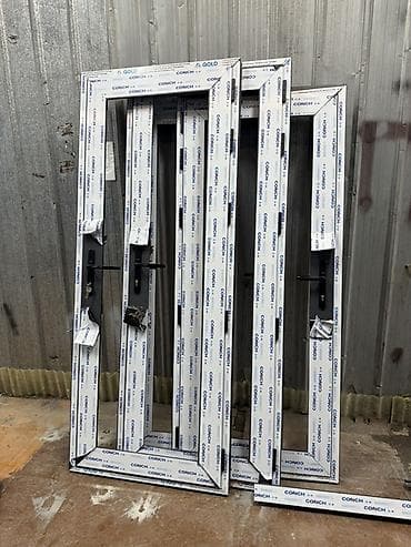 Металл сейф эшиктери: ПВХ двери CONCH (комплект рам и полотен) - Материал: ПВХ-профиль lalafo.kg да — 2 Металл сейф эшиктери: ПВХ двери CONCH (комплект рам и полотен) - Материал: ПВХ-профиль — 2