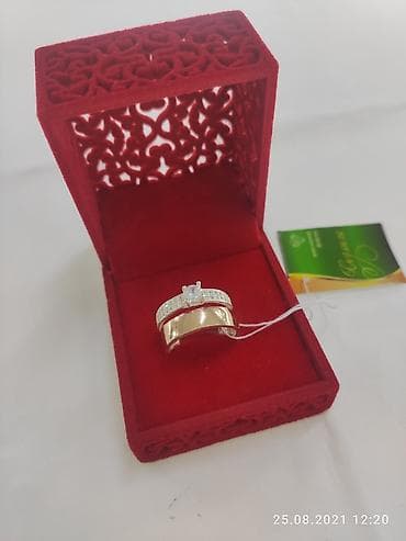 Серебряный кольцо 2в1 Серебро покрыто золотом пробы 925 Камни фианиты at lalafo.kg Серебряный кольцо 2в1 Серебро покрыто золотом пробы 925 Камни фианиты